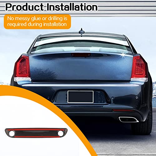Hoolcar Rear High-Mounted Brake Light Trim Cover Exterior Accessories Compatible with 2018-2022 Chrysler 300, Smoked Black - Image 5