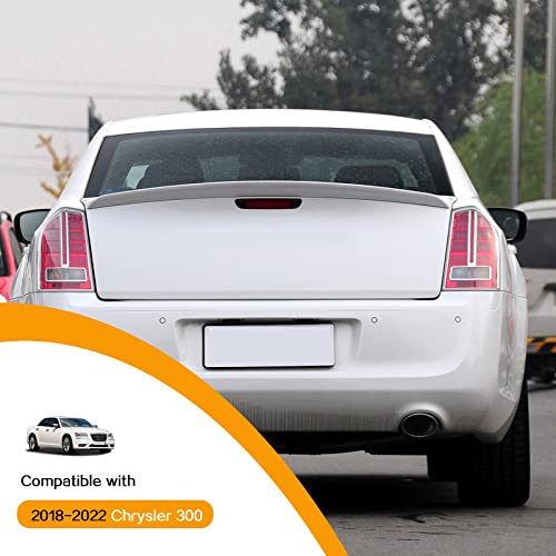 Hoolcar Rear High-Mounted Brake Light Trim Cover Exterior Accessories Compatible with 2018-2022 Chrysler 300, Smoked Black - Image 3