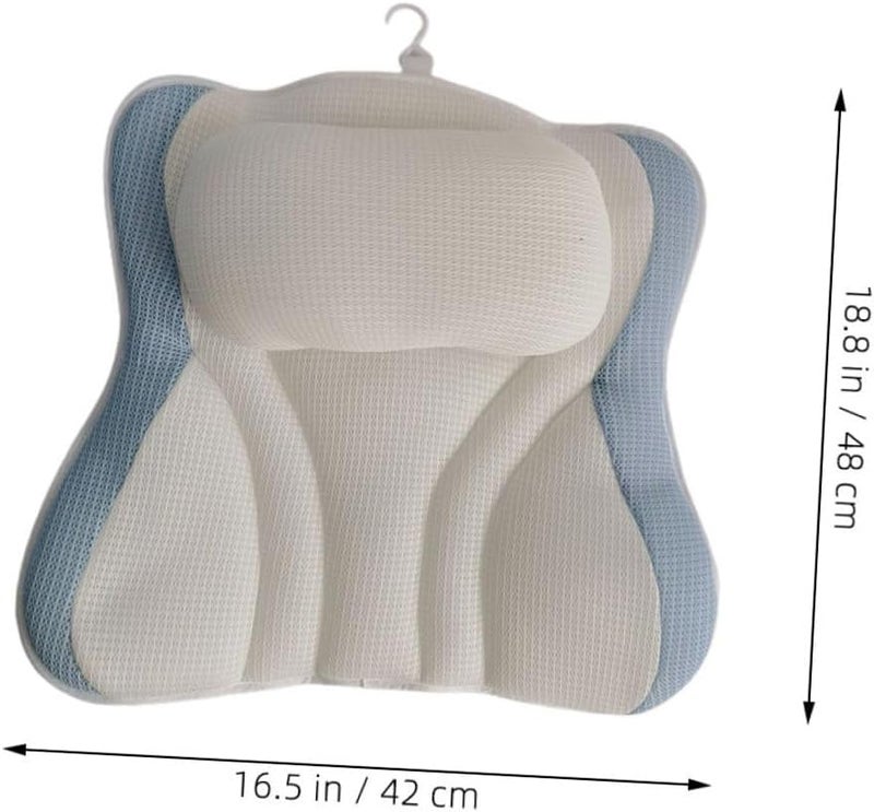 Tub Pillow for Bath, Non-Slip Bathtub Headrest Pillow with Suction Cups, Breathable Mesh Spa Neck Support Cushion 48x42x10cm for Soaking and Relaxation - Image 2