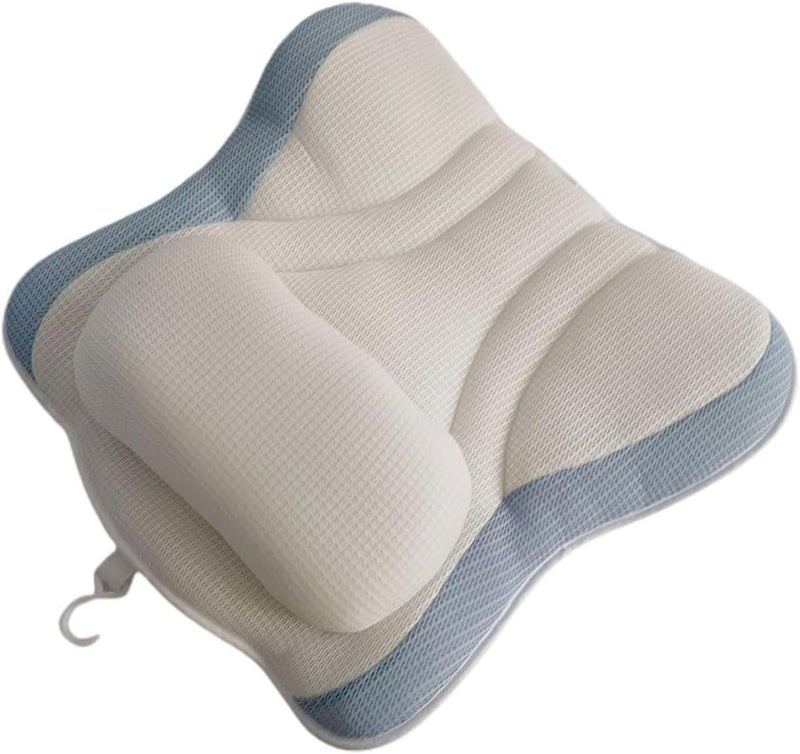 Tub Pillow for Bath, Non-Slip Bathtub Headrest Pillow with Suction Cups, Breathable Mesh Spa Neck Support Cushion 48x42x10cm for Soaking and Relaxation - Image 1