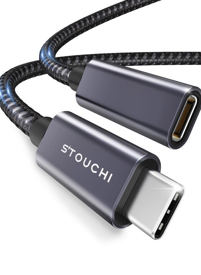 Stouchi كابل تمديد USB C بطول 10FT/3M، كابل تمديد USB C نوع C 3.1 ذكر إلى أنثى للشحن السريع ونقل بيانات الصوت لجهاز iPhone 17 16 15، iPad mini/pro، MacBook Air M4 M3 M2/ M1 Mag-Safe - Image 1