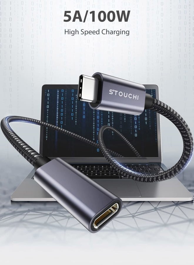Stouchi كابل تمديد USB C بطول 10FT/3M، كابل تمديد USB C نوع C 3.1 ذكر إلى أنثى للشحن السريع ونقل بيانات الصوت لجهاز iPhone 17 16 15، iPad mini/pro، MacBook Air M4 M3 M2/ M1 Mag-Safe - Image 2