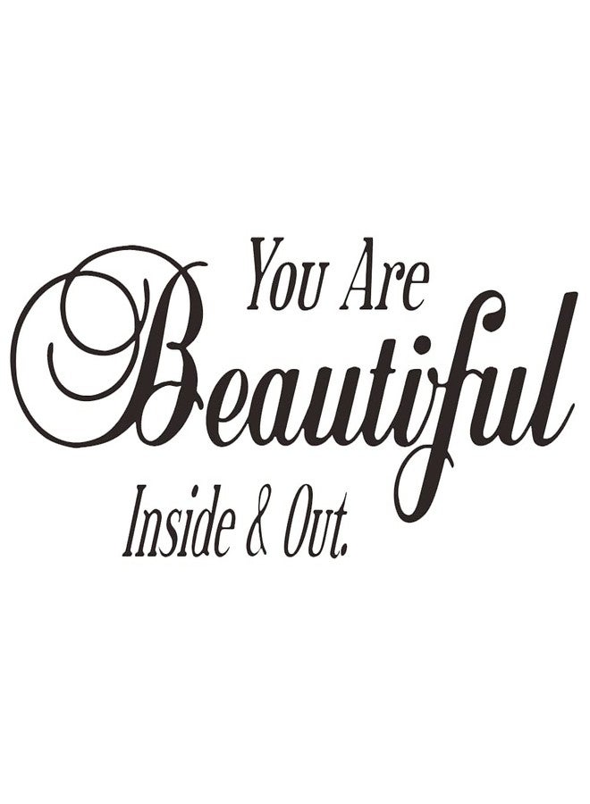 SNOMEL You are Beautiful Inside and Out Wall Sticker, Vinyl Motivational Wall Art Decor, Inspirational Quote Saying Letter Room Decal for Office, Yoga Gym, Study, Girls Bedroom, 22 x 9.1 - Image 1