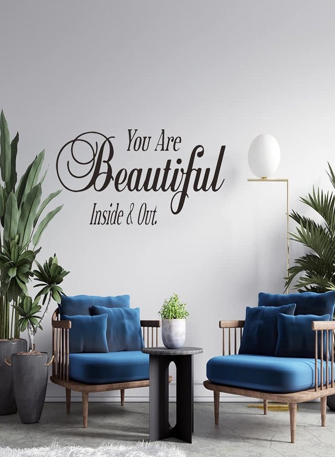 SNOMEL You are Beautiful Inside and Out Wall Sticker, Vinyl Motivational Wall Art Decor, Inspirational Quote Saying Letter Room Decal for Office, Yoga Gym, Study, Girls Bedroom, 22 x 9.1 - Image 2