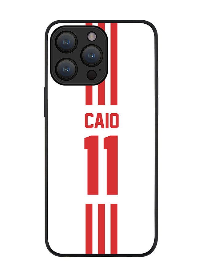 Stylizedd Cover for iPhone 15 Pro Case Rugged Black Slim fit Flexible Protective Phone Cases - Football Team - UAEPlayer Name - Caio - Image 1