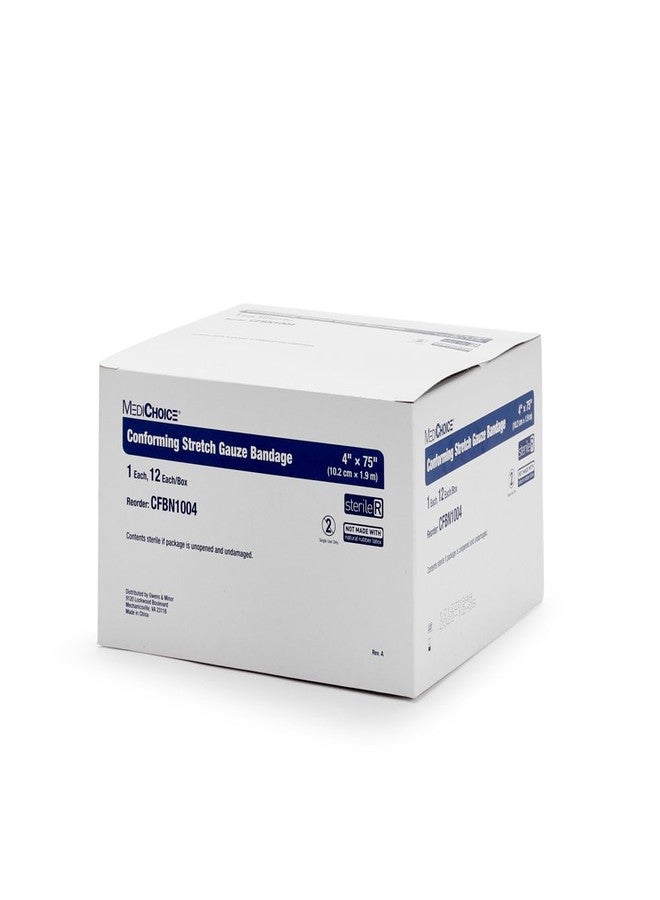 MediChoice Conforming Stretch Bandage, Sterile, Single Use Only, 4x75 Inch, White, 1314CFBN1004 (Case of 96 - Image 1