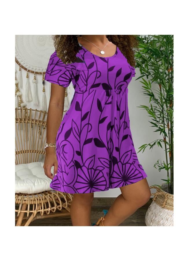 Popular European And American Women's Skirt Short Sleeve Dress Spring And Summer 202 New Women's Dress