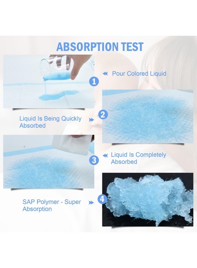 100 حزمة المتاح تغيير الوسائد الطفل المتاح Underpads الحفاضات المضادة للماء تغيير الوسائد التنفس Underpads سرير طاولة حامي حصيرة ، 17 بوصة × 13 بوصة - Image 3