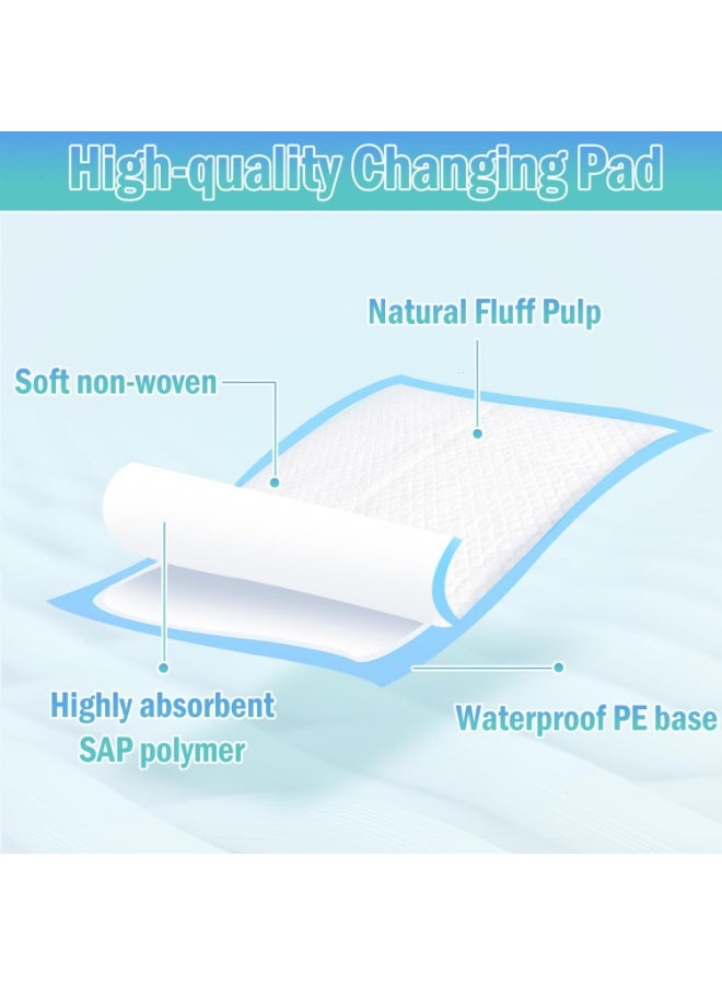 100 حزمة المتاح تغيير الوسائد الطفل المتاح Underpads الحفاضات المضادة للماء تغيير الوسائد التنفس Underpads سرير طاولة حامي حصيرة ، 17 بوصة × 13 بوصة - Image 1