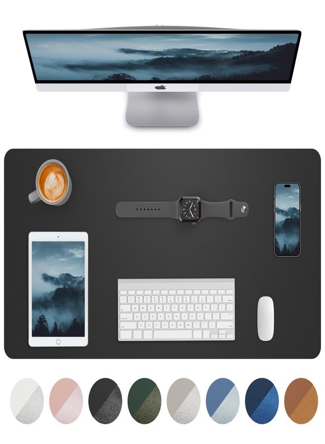 AFIING Leather Desk Pad Blotter,Mouse Pad,Office Desk Mat, Non-Slip PU Leather Desk mat,Large Desk mat,Waterproof Keyboard mat for Office/Home/Decor (Black,31.5" x 15.7") - Image 1