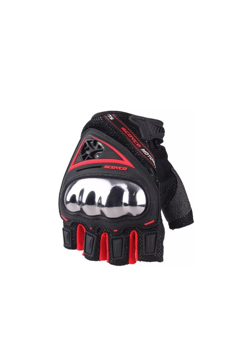 Scoyco Men's Motorcycle Gloves Summer Half Finger Motocross Racing Gloves Hard Knuckle Extreme Sports Guard for BMX ATV MTB Riding Cycling Size XL - Image 1