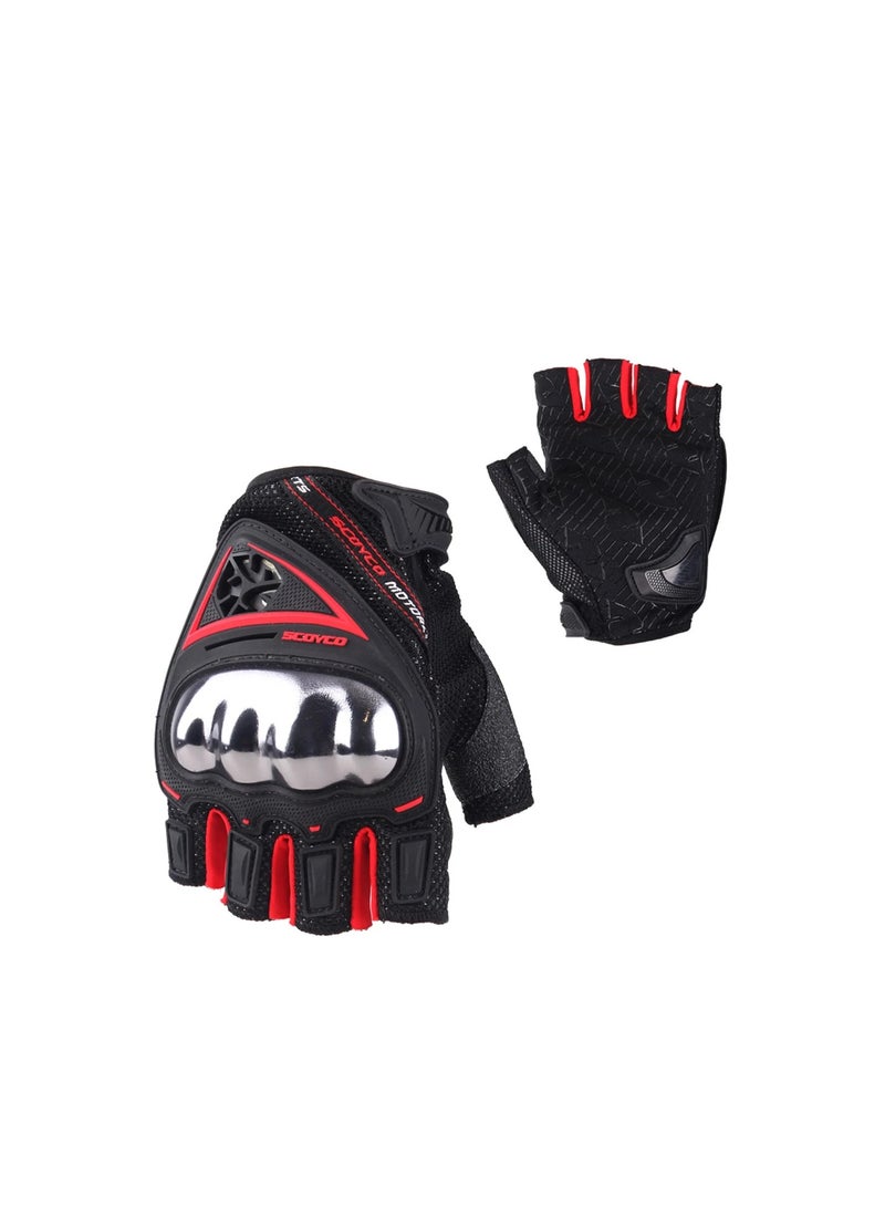 Scoyco Men's Motorcycle Gloves Summer Half Finger Motocross Racing Gloves Hard Knuckle Extreme Sports Guard for BMX ATV MTB Riding Cycling Size XL - Image 2