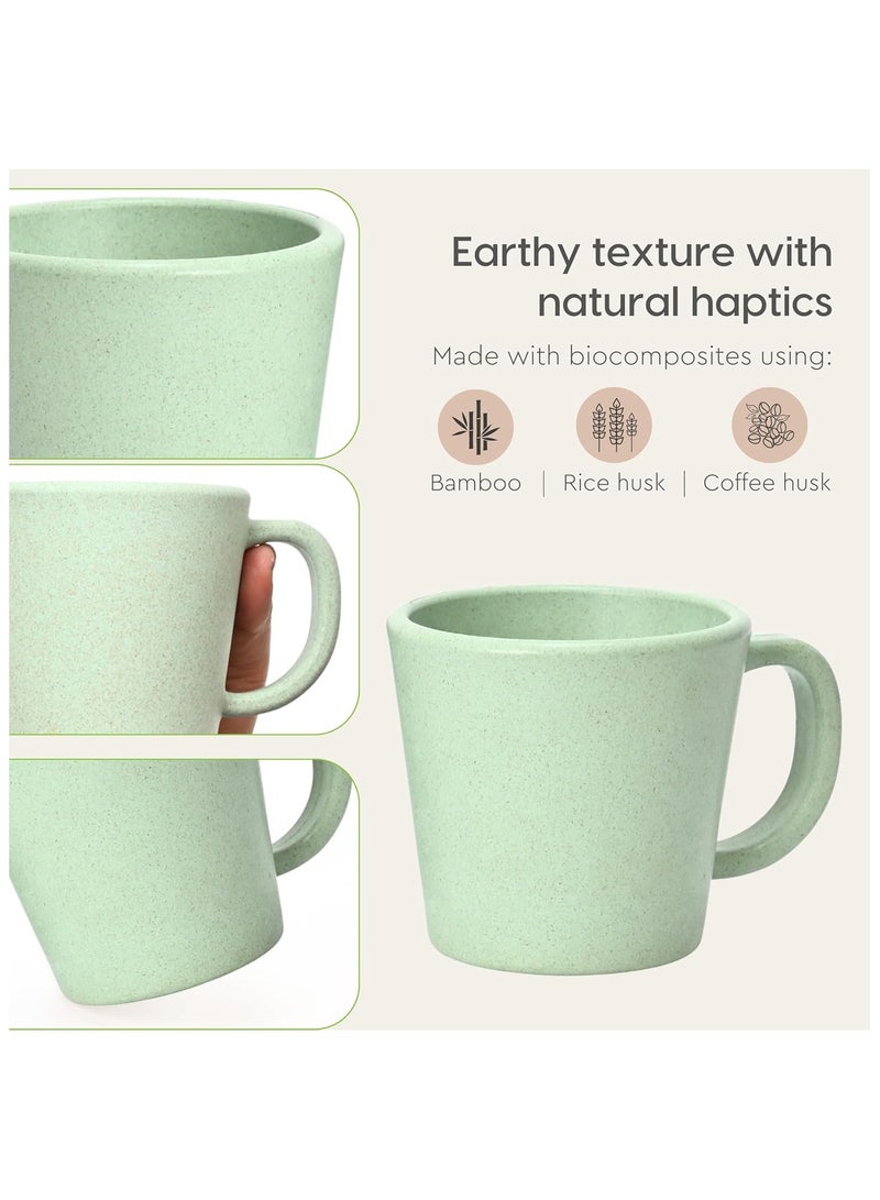 FRENVI Earth-Friendly Majestic Coffee Mug 375 ml| Made with Rice Husk & Bamboo Fibers| Celeste Green - Image 5