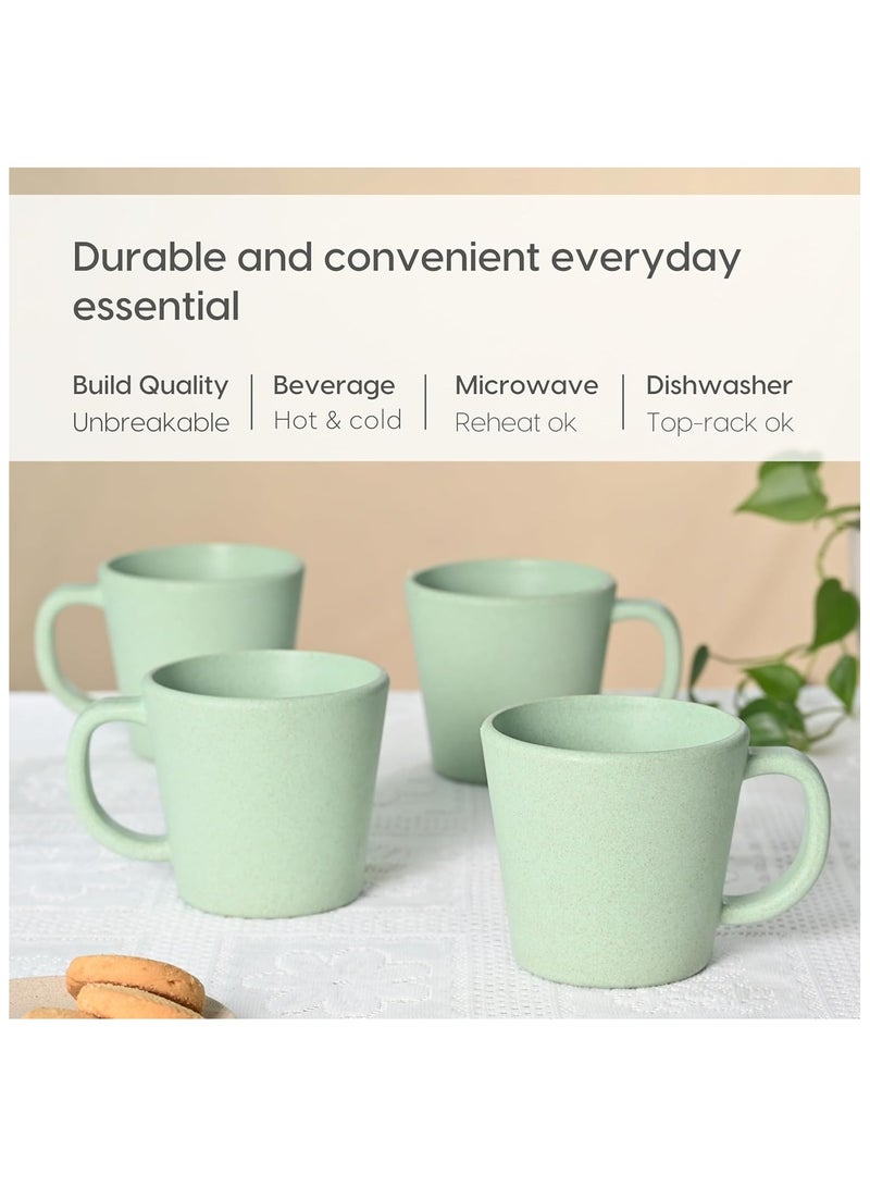 FRENVI Earth-Friendly Majestic Coffee Mug 375 ml| Made with Rice Husk & Bamboo Fibers| Celeste Green - Image 4
