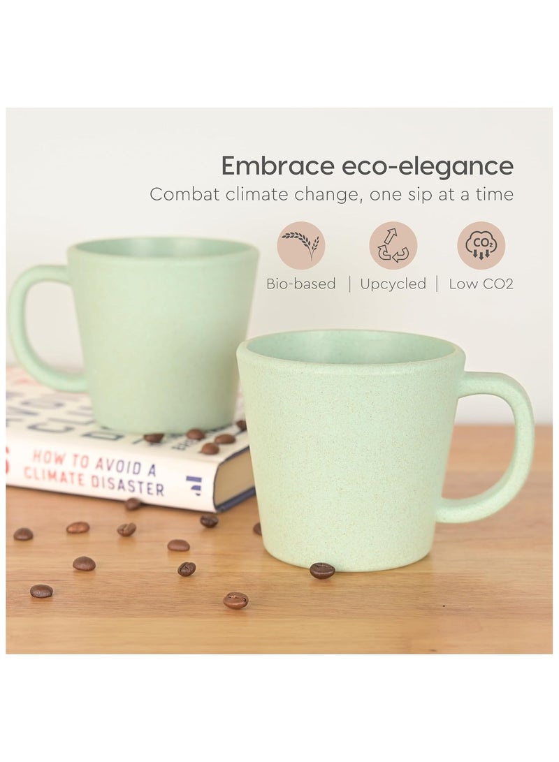 FRENVI Earth-Friendly Majestic Coffee Mug 375 ml| Made with Rice Husk & Bamboo Fibers| Celeste Green - Image 3