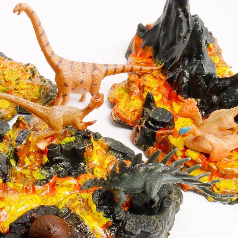 Aydinids 6 Pcs Mini Volcano Model with 12 Pcs Mini Dinosaur Figurines Plastic Dinosaurs Figurines Artificial Volcano Set for Dinosaur Cake Topper Birthday Gifts Party Supplies - Image 4