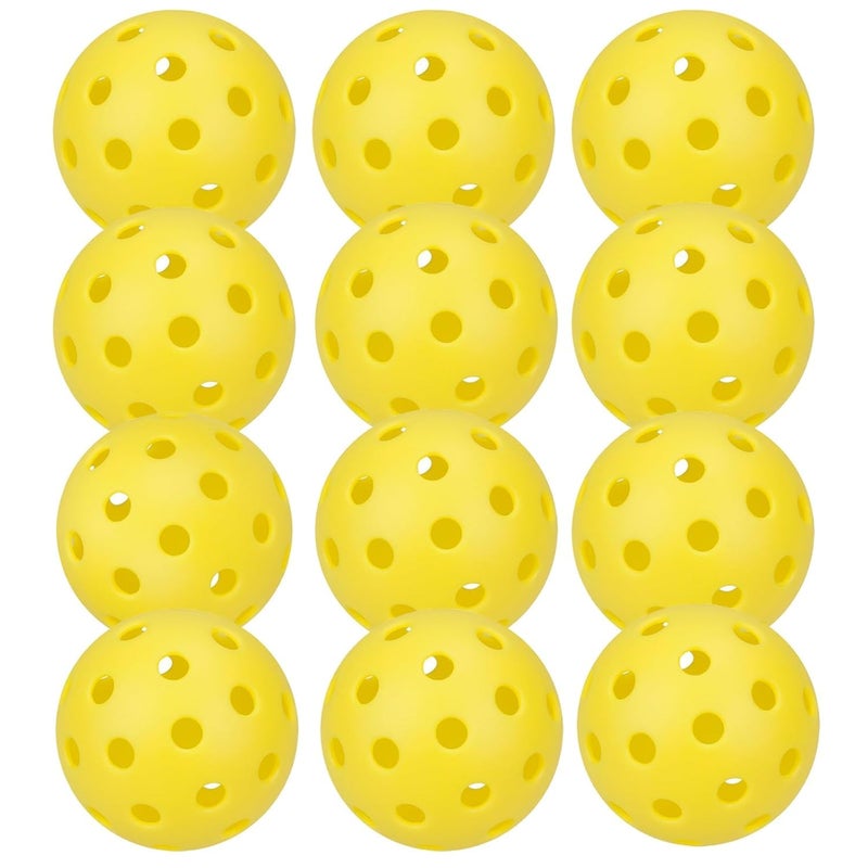 ianoni 12-Pack Outdoor Pickleball Balls – 40-Hole Durable High-Bounce Pickleballs for All Skill Levels, Bright Yellow - Image 1