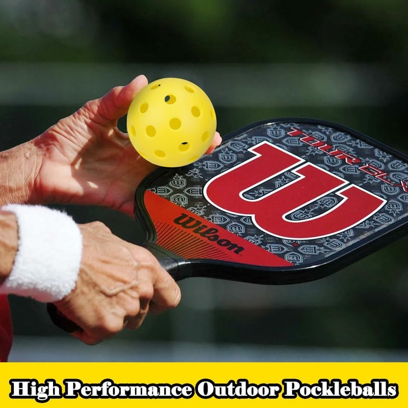 ianoni 12-Pack Outdoor Pickleball Balls – 40-Hole Durable High-Bounce Pickleballs for All Skill Levels, Bright Yellow - Image 2