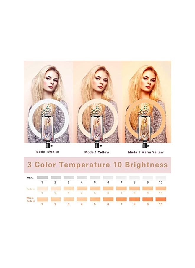 Cool Baby - Led Ring Light 10 Inch With Tripod Stand And Phone Holder For Live Streaming And Youtube Video Dimmable Desk Makeup Ring Light For Photography Shooting With 3 Light Modes And 10 Brightness Level - Image 1