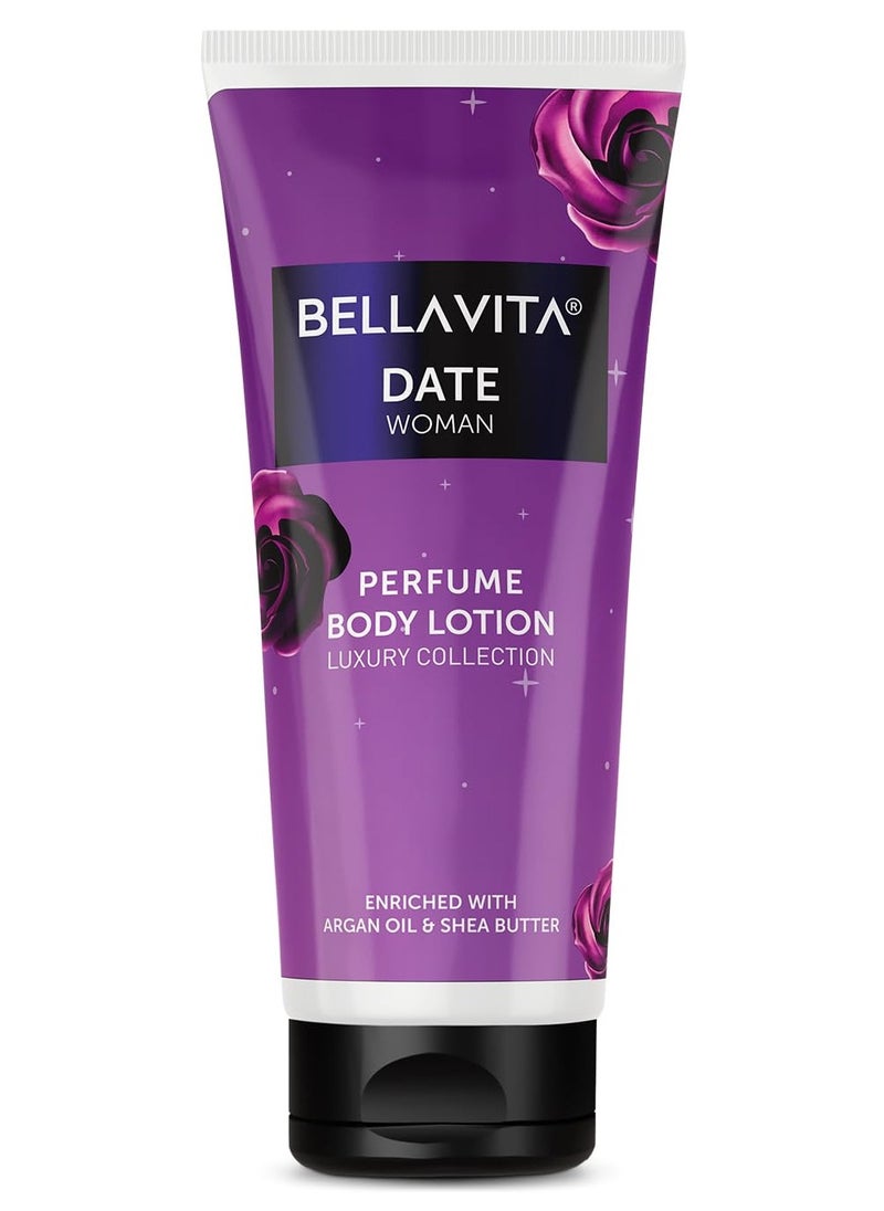 BELLAVITA Luxury Date Woman Body Perfume Lotion for Nourishing, Hydrating, Soft, Supple,Healthy Skin with Argan Oil and Shea Butter 200 ml  - Image 1