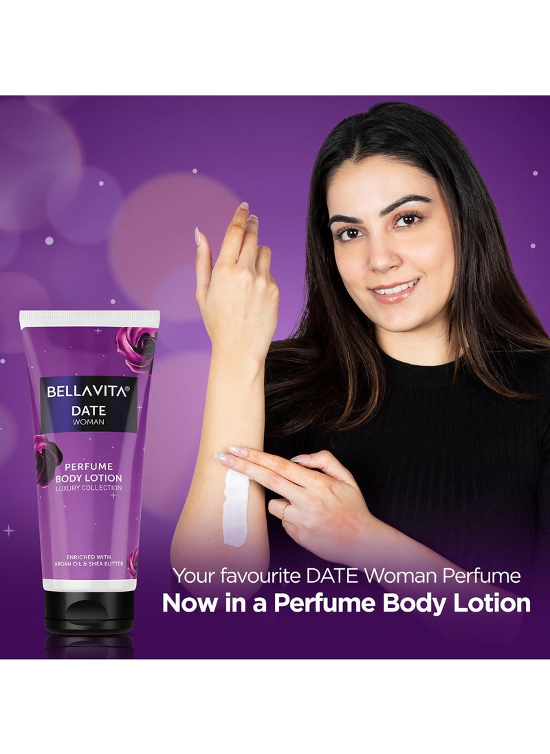 BELLAVITA Luxury Date Woman Body Perfume Lotion for Nourishing, Hydrating, Soft, Supple,Healthy Skin with Argan Oil and Shea Butter 200 ml  - Image 2