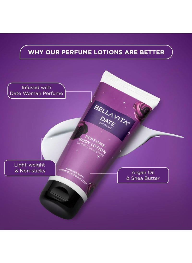 BELLAVITA Luxury Date Woman Body Perfume Lotion for Nourishing, Hydrating, Soft, Supple,Healthy Skin with Argan Oil and Shea Butter 200 ml  - Image 4