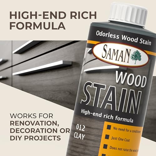SamaN Interior Water Based Wood Stain - Natural Stain for Furniture, Moldings, Wood Paneling, Cabinets (Clay TEW-012-12, 12 oz) - Image 2