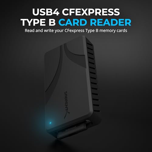 SABRENT USB4 CFexpress Type B Card Reader – 40Gbps Transfer Speed, Aluminum Alloy Body, Detachable USB-C Cable, Silicone Sleeve, OTG Support – Compatible with Cameras, Laptops, and Cages (CR-U4XB) - Image 2