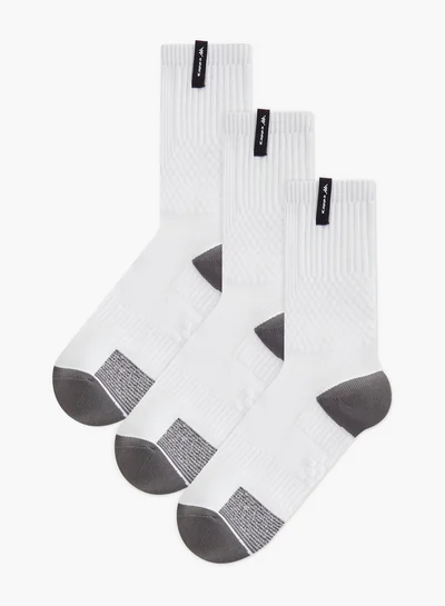 Kappa Textured Non Terry Crew Length Socks - Set of 3