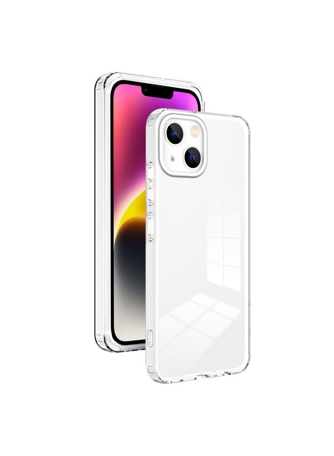 Case For iPhone 14 Plus 3 in 1 Clear TPU Color PC Frame Phone Case