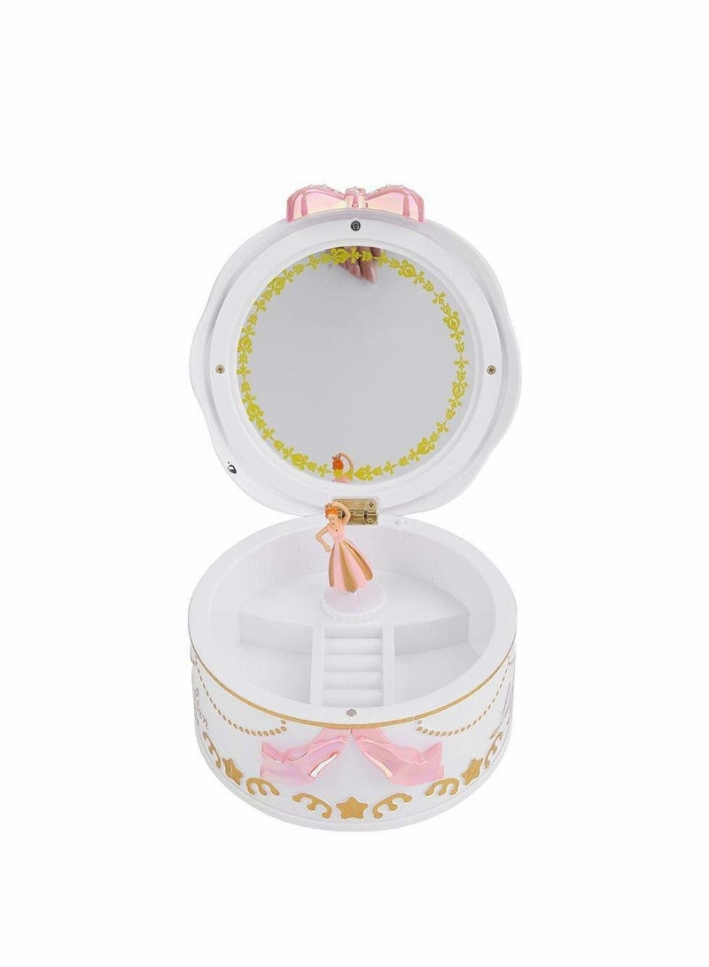 KASTWAVE Music Box, Girls Mini Music Box Rotary Ballerina Girl Jewelry Storage Box for Kids Children(white)  - Image 1
