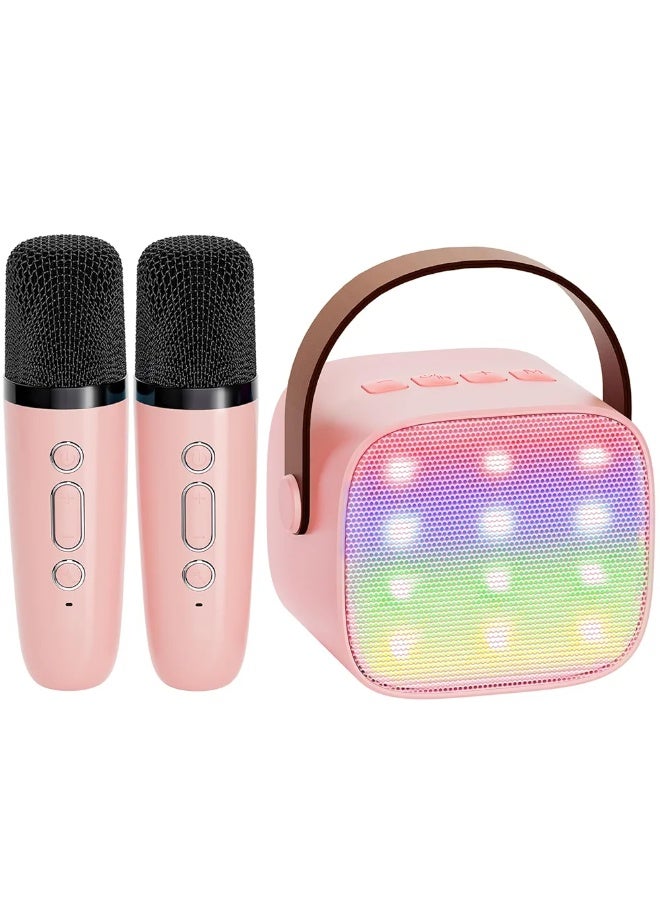 Mini Karaoke Machine for Kids Adults, Portable Bluetooth Speaker with 2 Wireless Microphones,18 Pre-Loaded Songs Toys Birthday Gifts for Girls 4, 5, 6, 7, 8+ Years Old Toddler Teens - MULTICOLOR - Image 5