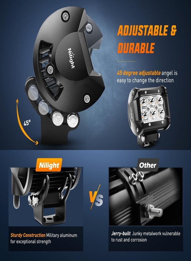 Nilight 4 Inch LED Light Pods Purple Spot Beam Driving Decoration Neon Bar 2PCS 18W Off Road 12V 24V Lighting for Truck ATV UTV SUV RV Pick-up Van Boat - Image 5