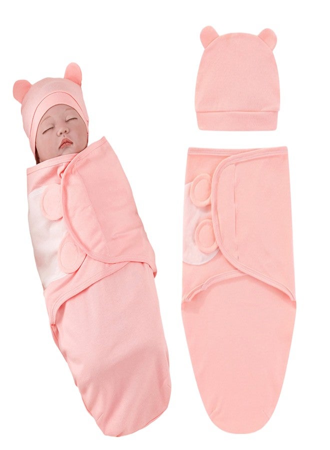 BEMBIKA Baby Swaddle Wraps Soft Cotton, Organic Cotton & Hooded Muslin Swaddle Wraps, Comfortable, Breathable & Safe Set of 2 -(0-3 Months | Pure Color Powder) - Image 1