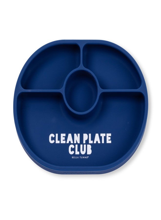 Bella Tunno Suction Plate for Babies & Toddlers, Self-Feeding Dish for Baby Led Weaning, Silicone Divided Plate, Sticks to Highchair Trays & Tables, Microwave & Dishwasher Safe, Clean Club - Image 1