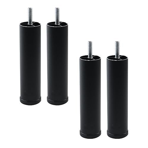 Dnyta 4Pcs 6inch Frosted Support Legs, Aluminum Alloy Adjustable Height Furniture Legs, Alternative Support Columns for Cabinets, Refrigerators, Washing Machines, and Small Sofas (Black) - Image 1