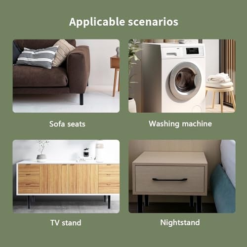 Dnyta 4Pcs 6inch Frosted Support Legs, Aluminum Alloy Adjustable Height Furniture Legs, Alternative Support Columns for Cabinets, Refrigerators, Washing Machines, and Small Sofas (Black) - Image 4