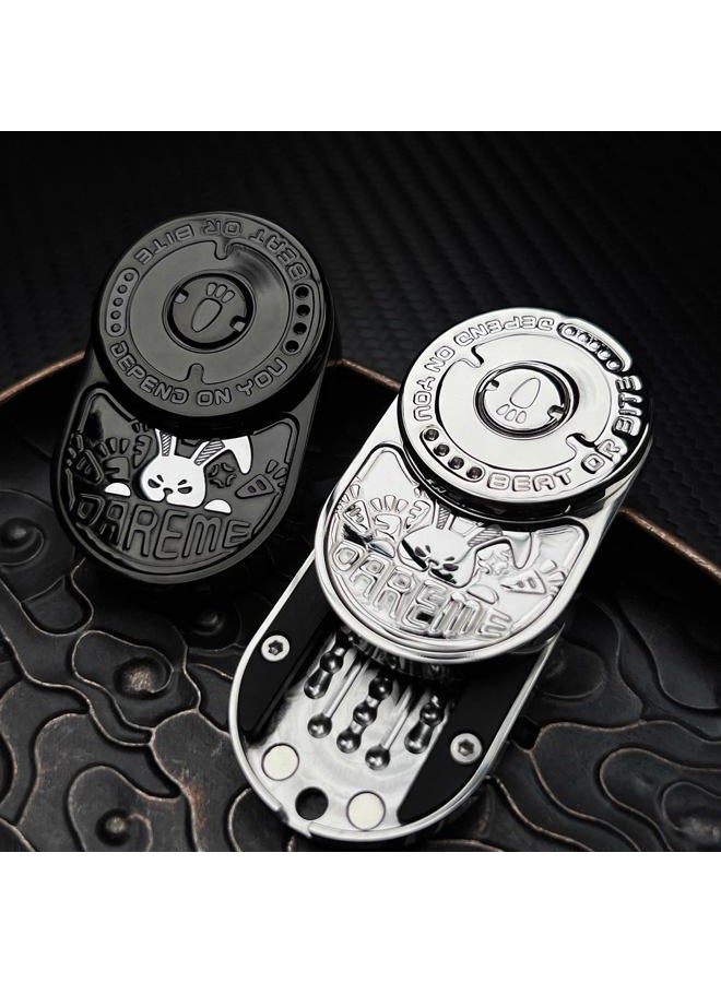 HIDEDC Rabbit Fidget Slider, Dinging Fidget Toys Adults Haptic Coin Infinite Rotation Push, EDC Fidget Toys Sensory Toy for Adults, Executive Desk Toy for Keep Focus & Stress Relief (Mix Black) - Image 5