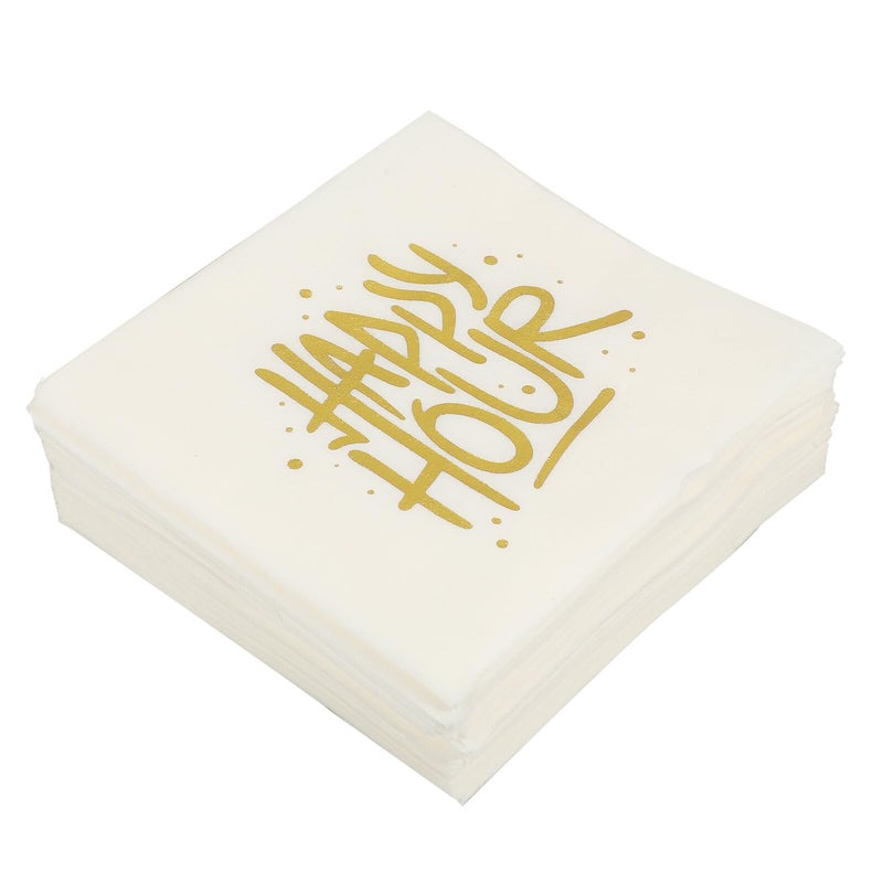 مناديل ورقية رقائق ذهبية 30x30 سم 50 قطعة للاستخدام لمرة واحدة لحفلات الزفاف والولائم والمناسبات والعطلات - Image 2