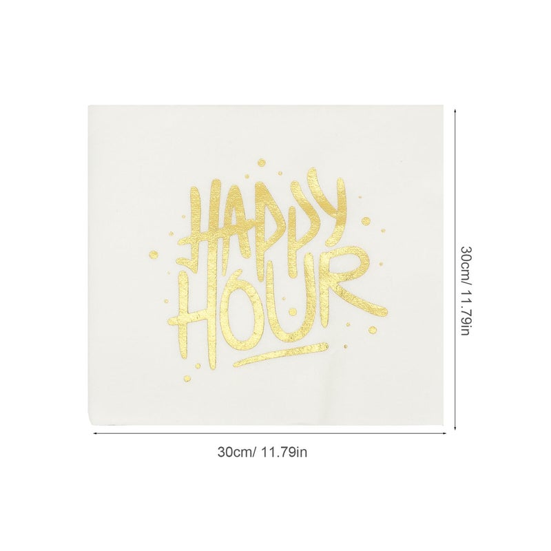 مناديل ورقية رقائق ذهبية 30x30 سم 50 قطعة للاستخدام لمرة واحدة لحفلات الزفاف والولائم والمناسبات والعطلات - Image 3