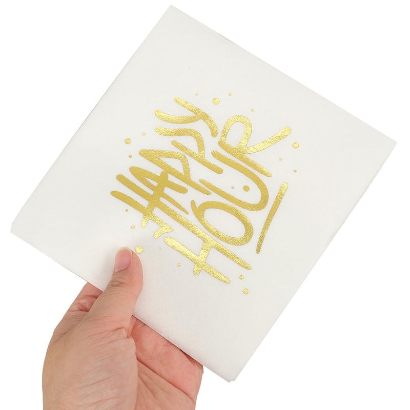 مناديل ورقية رقائق ذهبية 30x30 سم 50 قطعة للاستخدام لمرة واحدة لحفلات الزفاف والولائم والمناسبات والعطلات - Image 5
