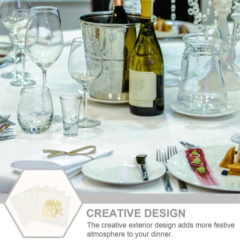 مناديل ورقية رقائق ذهبية 30x30 سم 50 قطعة للاستخدام لمرة واحدة لحفلات الزفاف والولائم والمناسبات والعطلات - Image 4