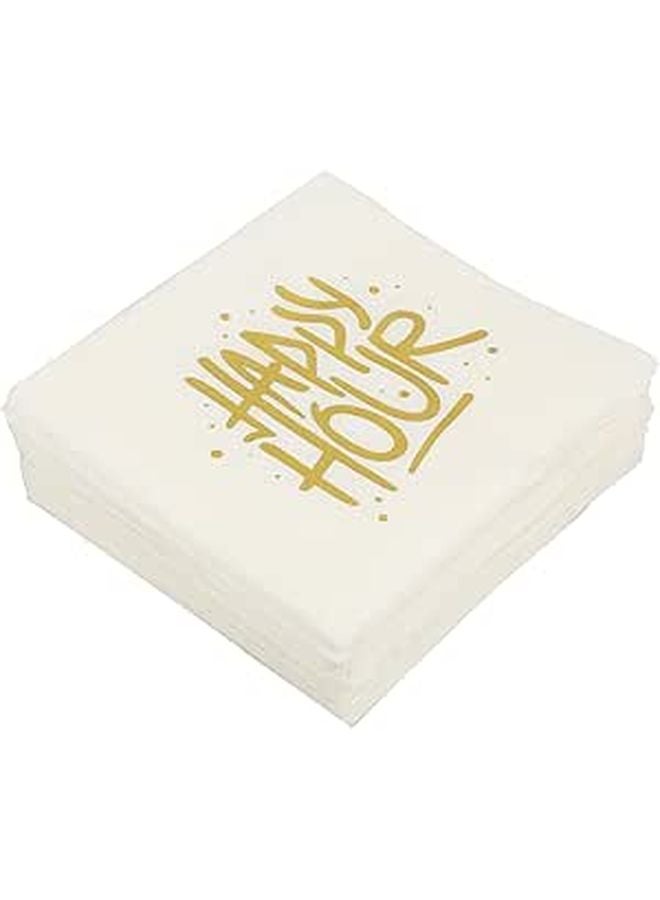 مناديل ورقية رقائق ذهبية 30x30 سم 50 قطعة للاستخدام لمرة واحدة لحفلات الزفاف والولائم والمناسبات والعطلات - Image 1