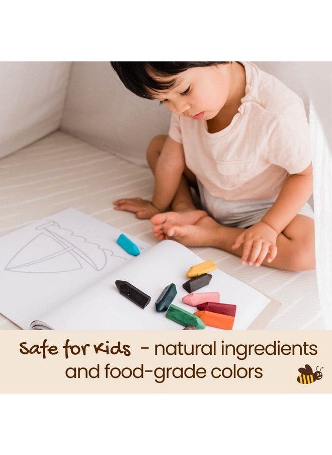 Honeysticks - 100% Pure Beeswax Crayons Easy Grip Triangle Crayons Promotes Pencil Grip Development For Toddlers Kids Ages 24 Non Toxic Food Grade Colors Handmade In New Zealand 10 Pack - Image 1