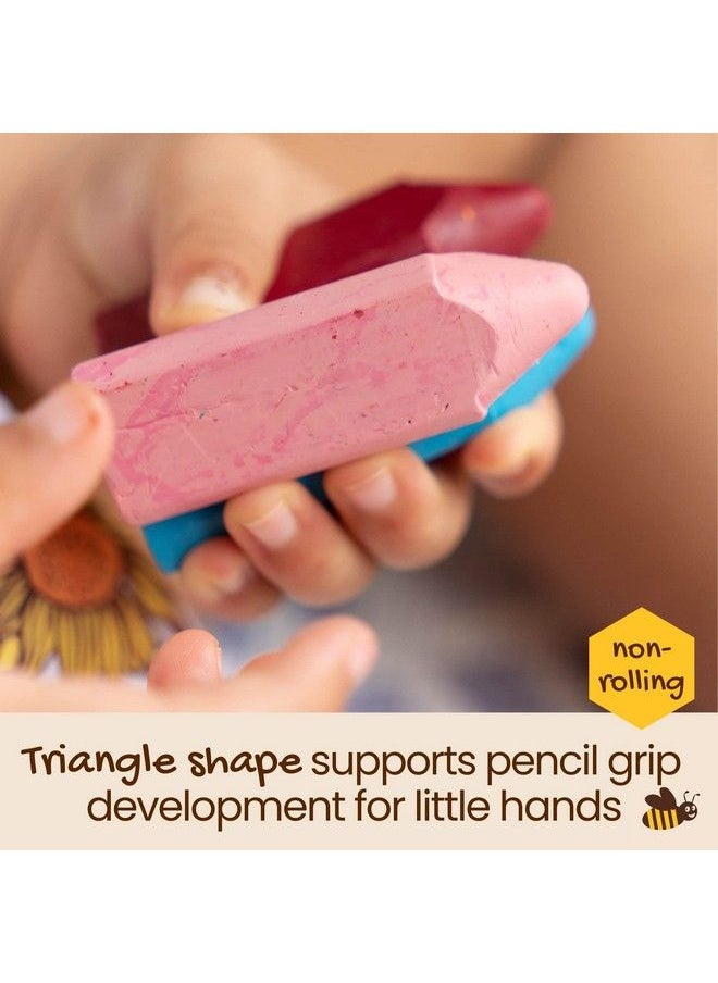 Honeysticks - 100% Pure Beeswax Crayons Easy Grip Triangle Crayons Promotes Pencil Grip Development For Toddlers Kids Ages 24 Non Toxic Food Grade Colors Handmade In New Zealand 10 Pack - Image 1