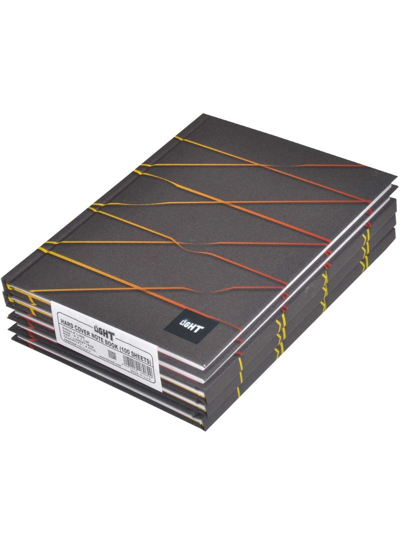 FIS LIGHT Pack of 5  Hard Cover Notebook Single Line, 9X7 Inches (22.86 X 20.32 CM), 100 Sheets -LINB971508 - Image 1