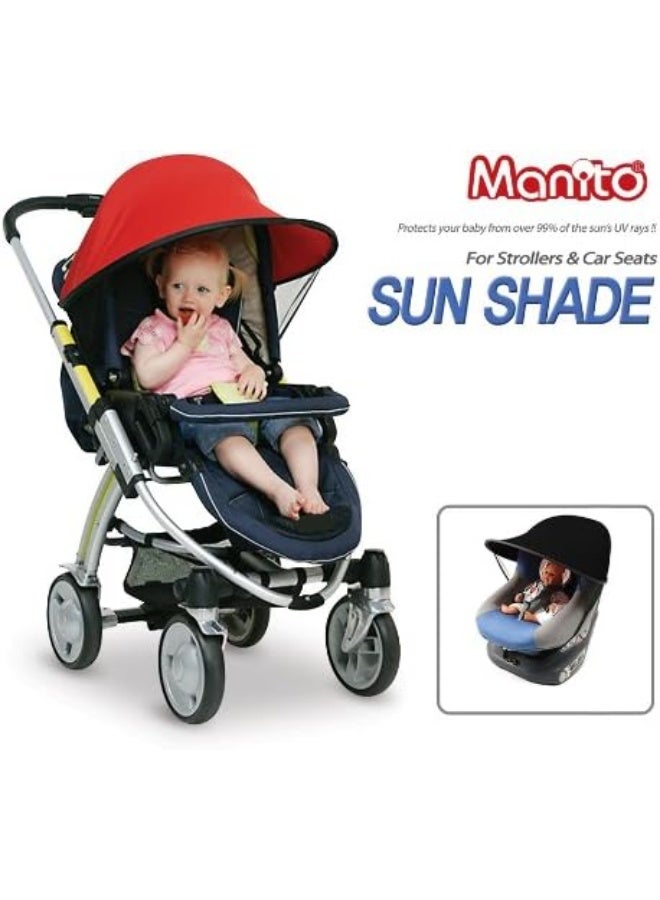 Manito Sun Shade for Strollers and Car Seats - Black - Image 4