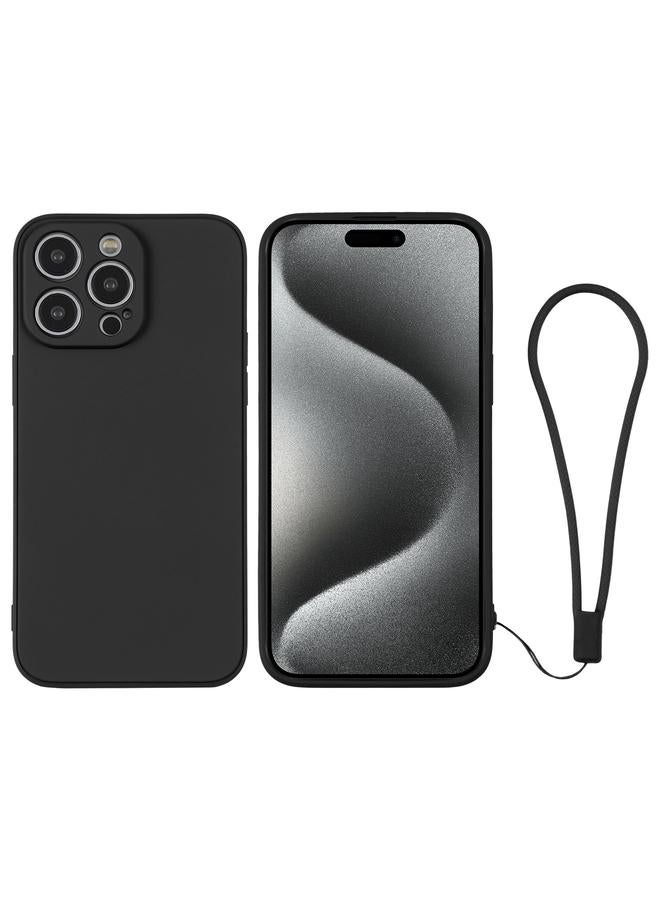 اس-توب جراب سيليكون لهاتف iPhone 15 Pro Max مع حزام معصم - Image 1