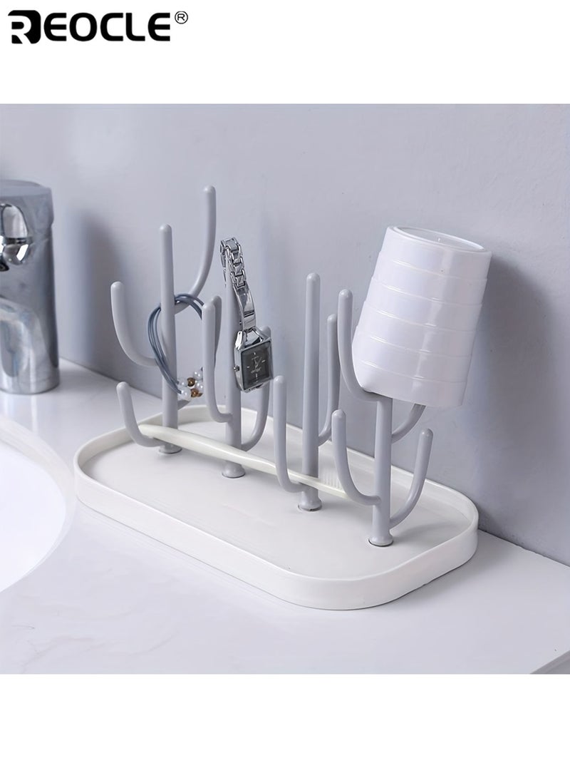 REOCLE Baby Bottle Drying Rack with Base Creative Tree Branch Design Space-Saving Countertop Storage Easy to Clean Durable Plastic Organizer for Baby Bottles Teats Cups and Pump Parts - Image 4