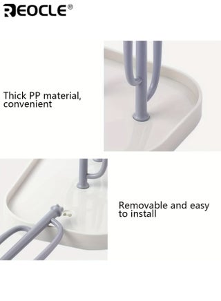 Baby Bottle Drying Rack with Base Creative Tree Branch Design Space-Saving Countertop Storage Easy to Clean Durable Plastic Organizer for Baby Bottles Teats Cups and Pump Parts - view 5